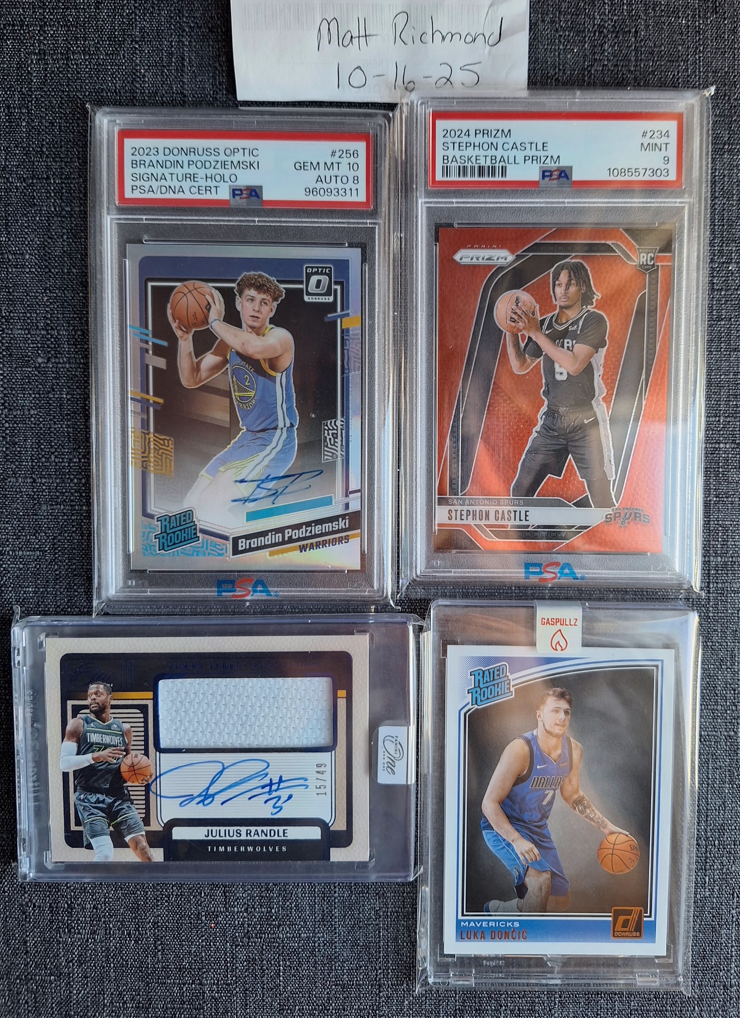 NBA rookie patch auto cards for sale