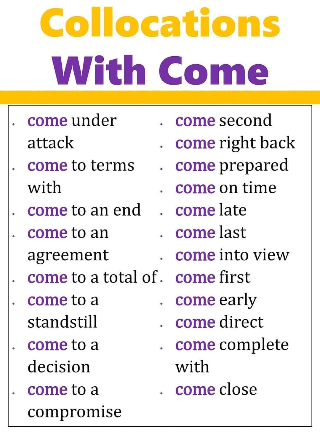 📓📔 Collocations with Verbs - English Platform | Facebook