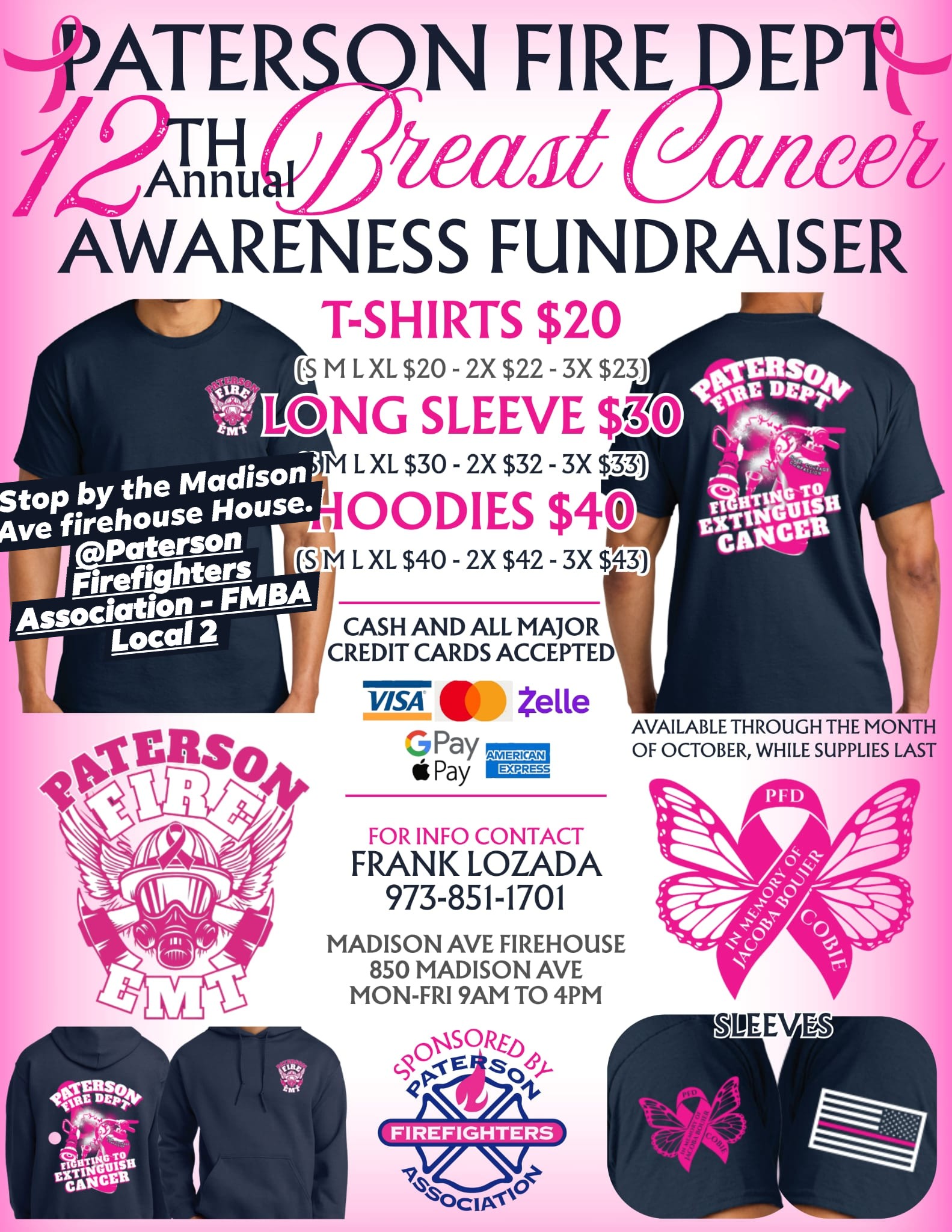 PATERSON FIRE DEPT 12AH Annuał Breast Cancer AWARENESS FUNDRAISER 
