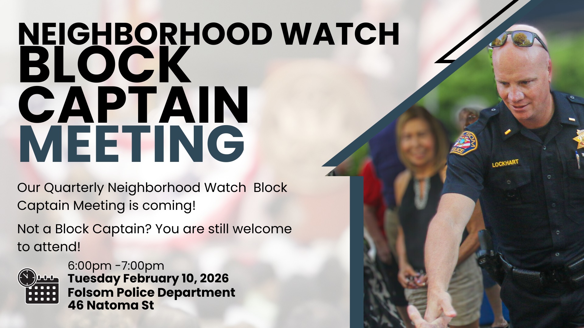 Neighborhood Watch Block Captain Meeting