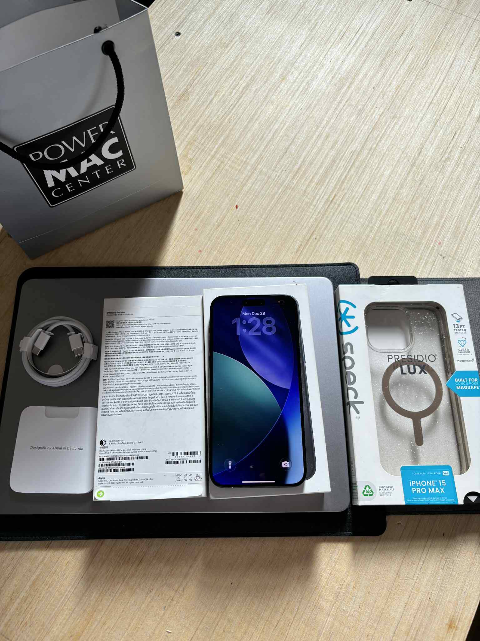 Iphone 15 promax blue titanium 256gb