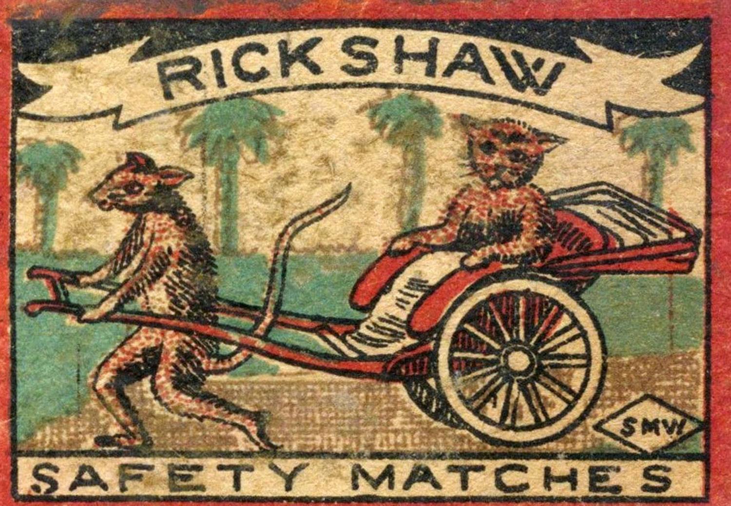 Philip - Early 20th Century. India. Bizarre illustration on a matchbox ...