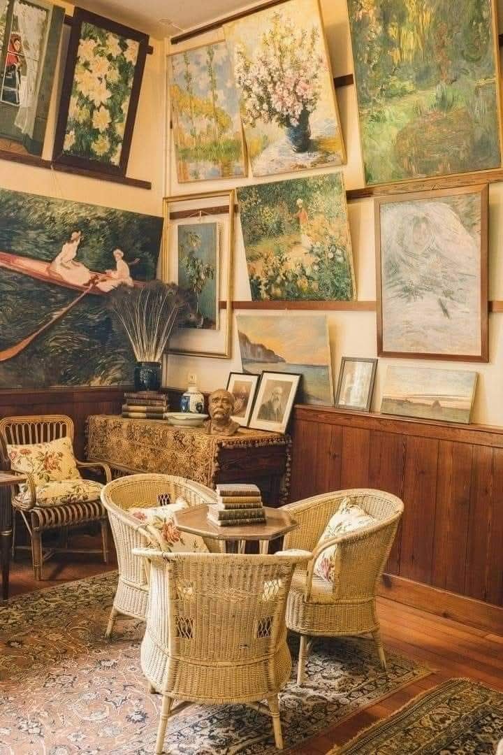 Interior of Claude Monet's house in Giverny. #art #monet #giverny