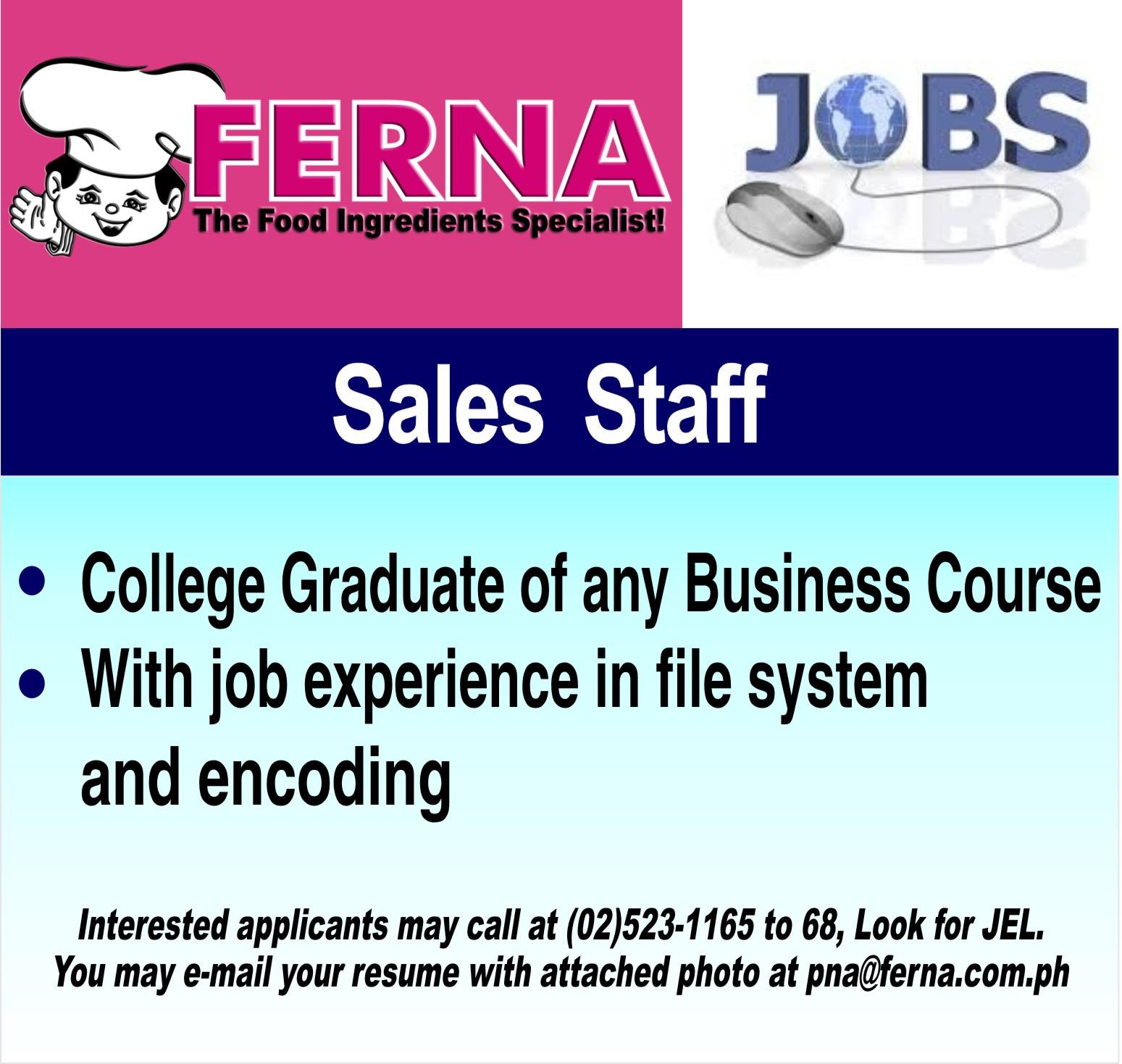 WE ARE HIRING !!! FERNA is currently... - Ferna Corporation | Facebook