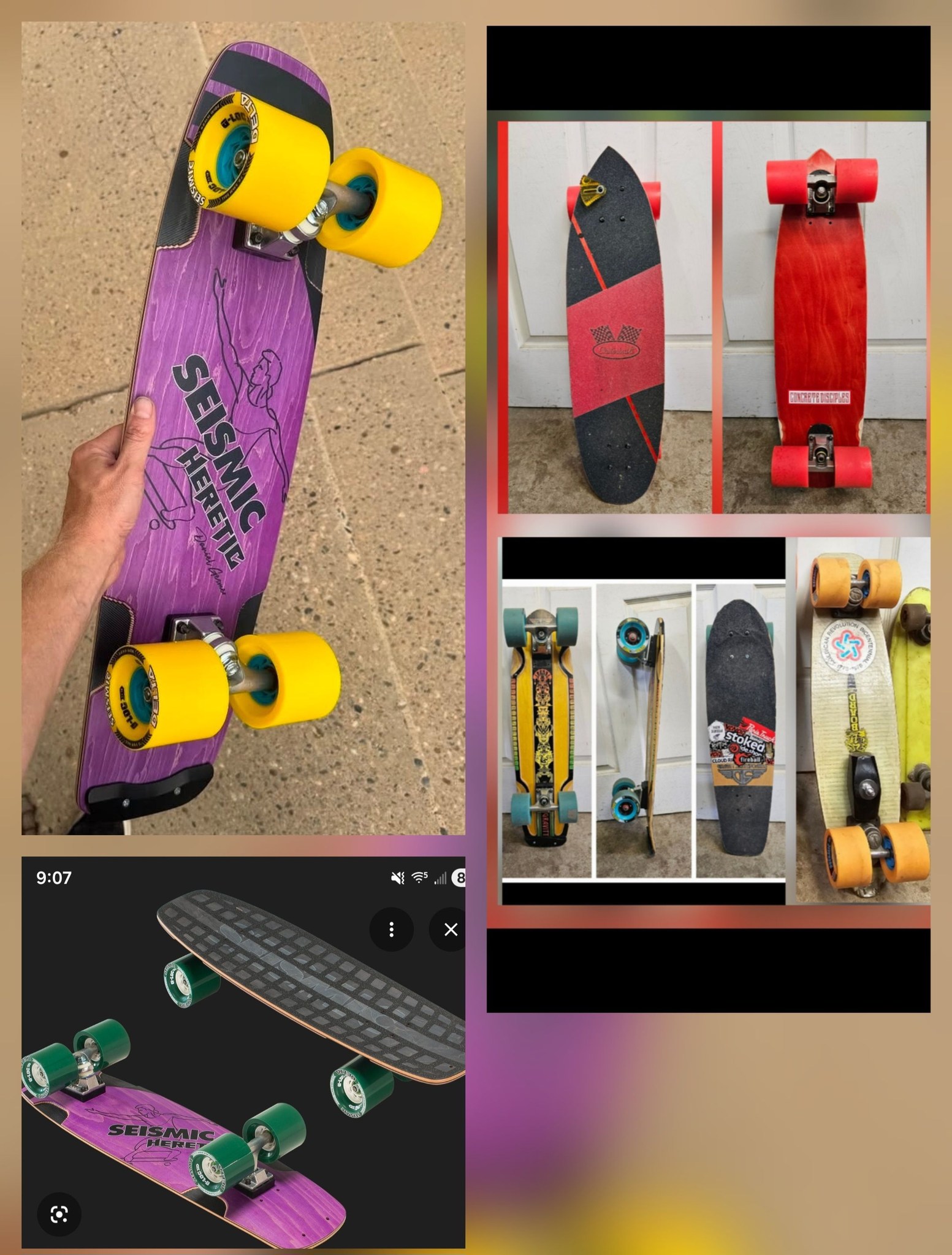 Surfskate setup with Seismic 66mm wheels