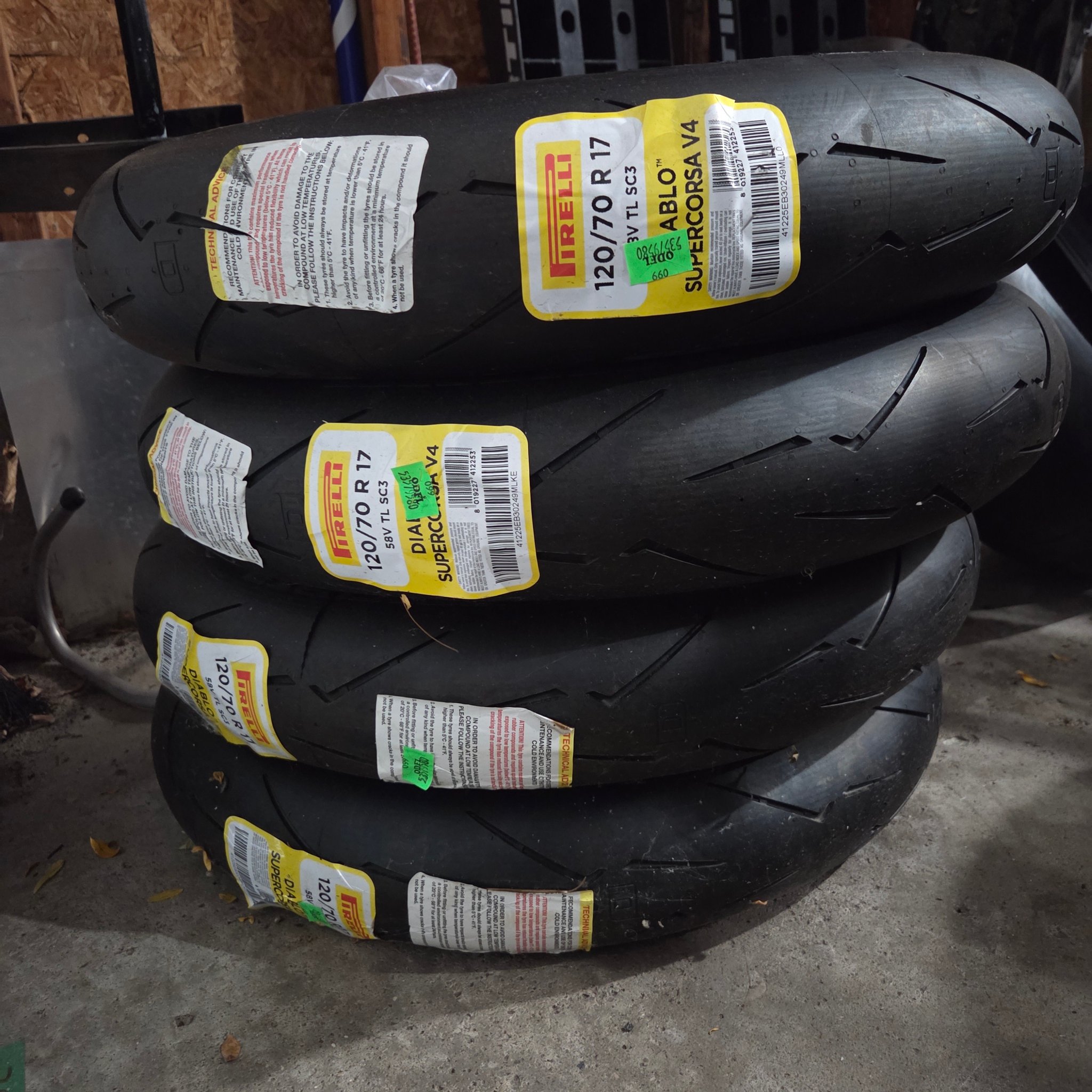 Used Pirelli SuperCorsa V3 SC2 tires for sale