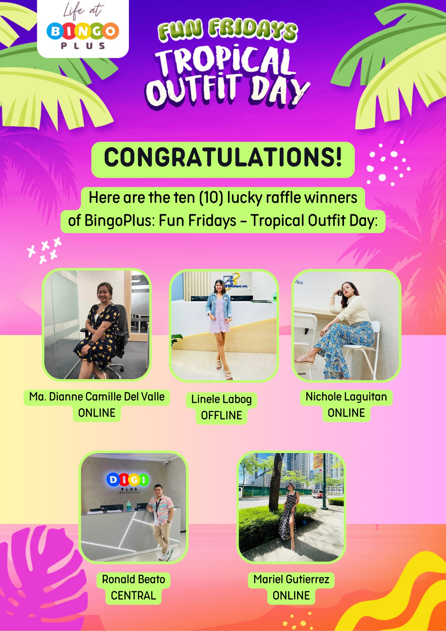 Here are the ten lucky raffle winners... - Life at DigiPlus | Facebook
