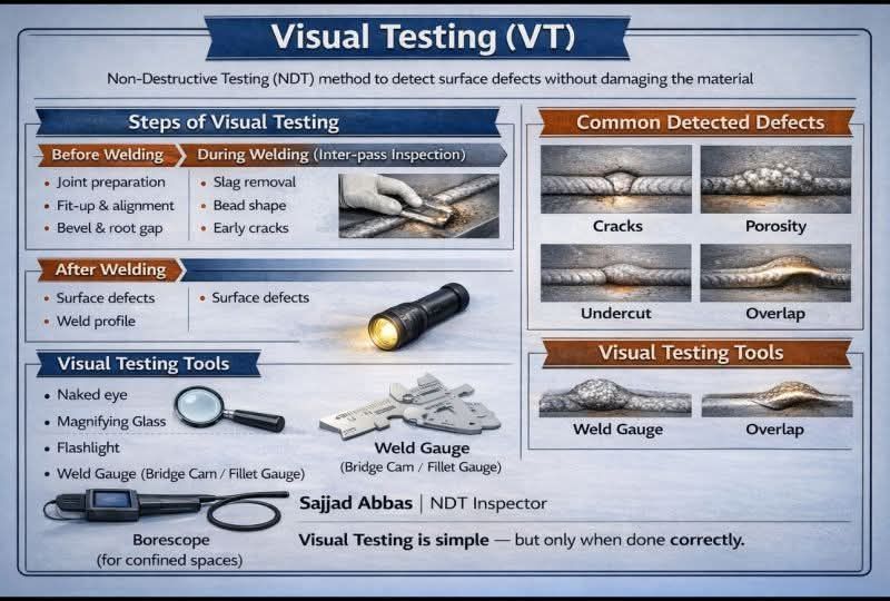 Ismail - Visual Testing (VT). As an NDT Inspector, it all starts with ...