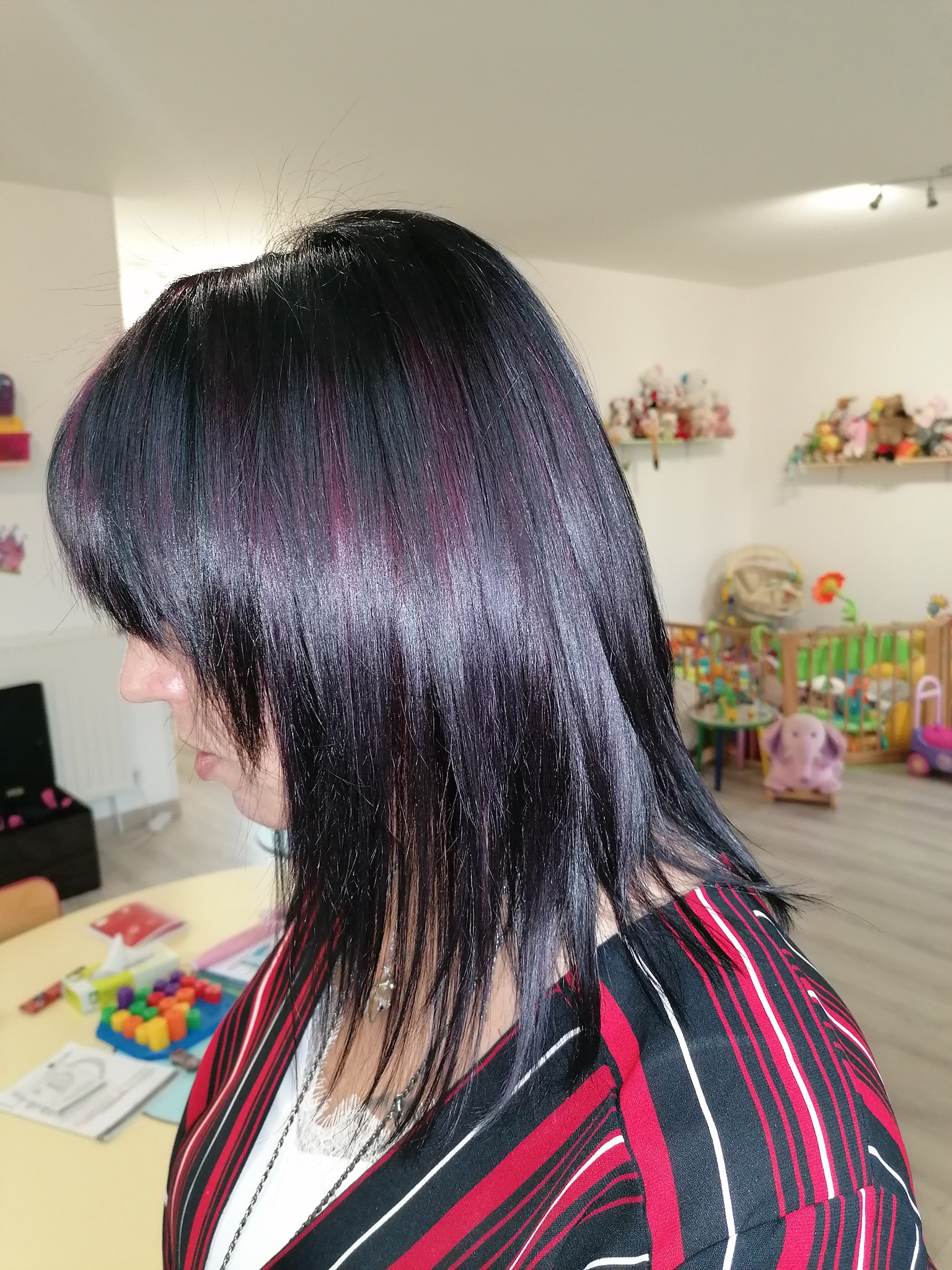 Couleur Violine Sur Cheveux Noir