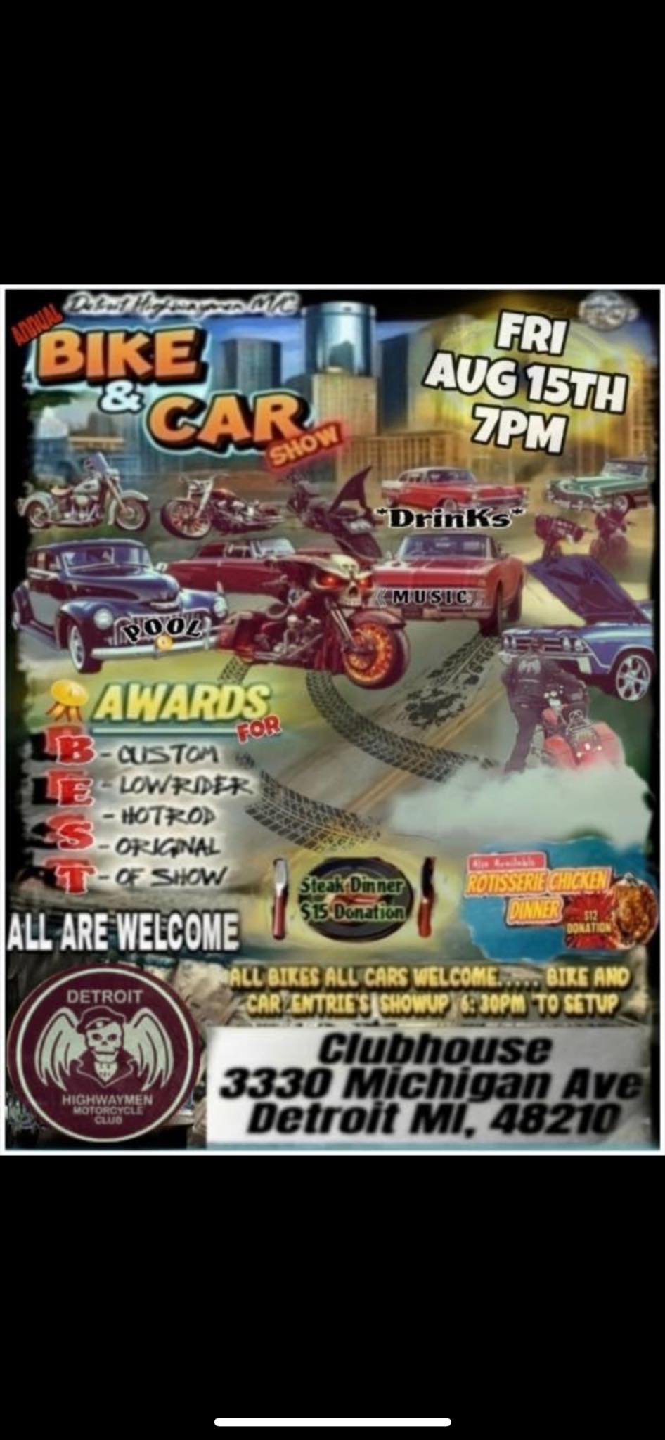 Win cash prizes at 7 Clans Casino Warroad bike and car show