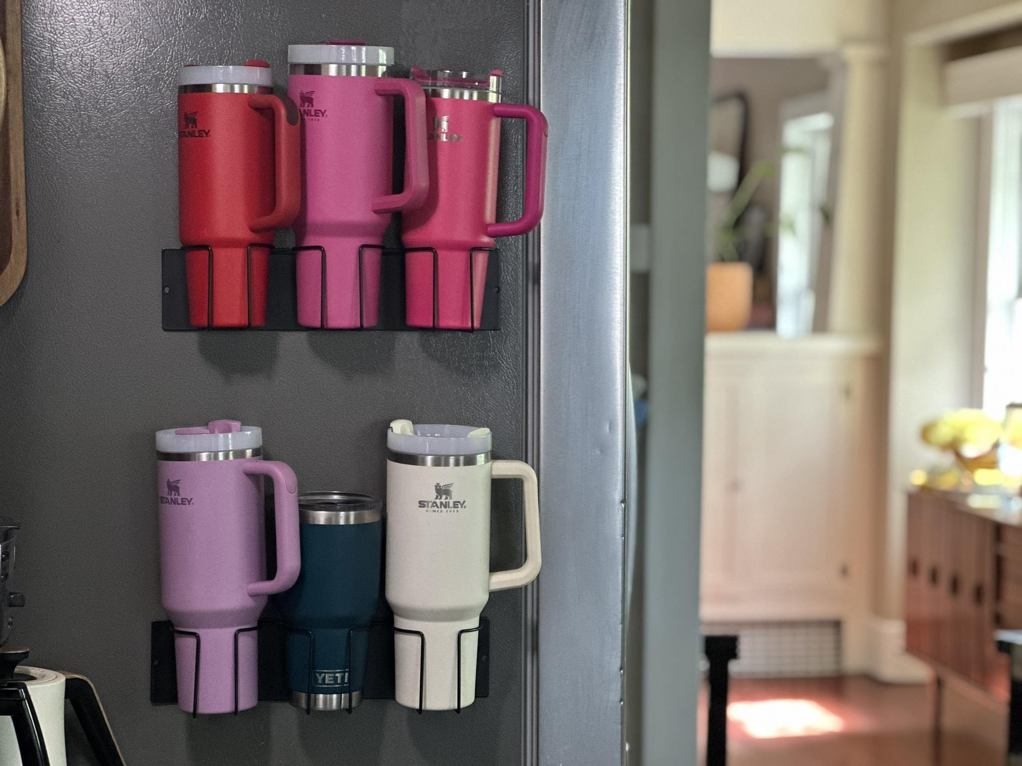 BOCMTR Stanley Tumbler Holder With Strap – Water Bottle Bag For 30/40 Oz Stanley Cups, Includes Phone Pocket, Silicone Boot & Straw Cover (Pink)