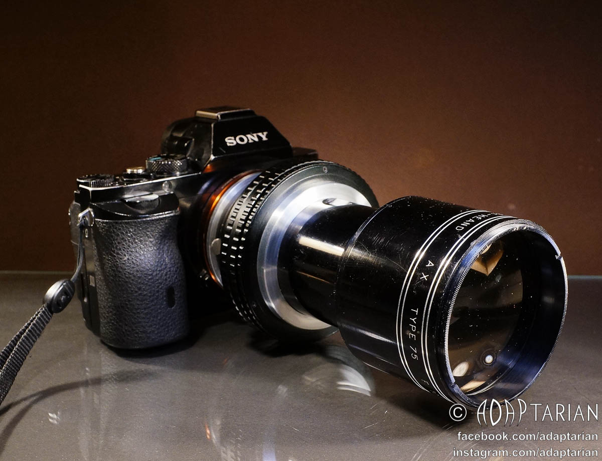 P.Angenieux 50mm F1.2 Projector lens. Modified for Sony E mount.