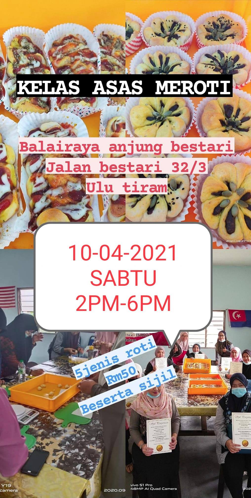 Kelas - *KELAS ROTI* 5 JENIS ROTI 🥜BUN KACANG MERAH 🍘BUN ULAT 🌭BUN ...