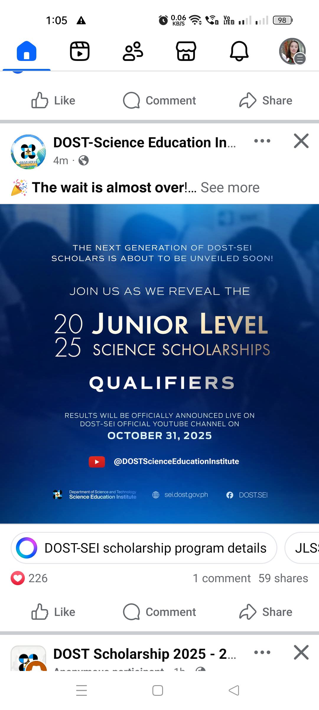 DOST Scholarship 2025 - 2026 Latest Updates | Facebook