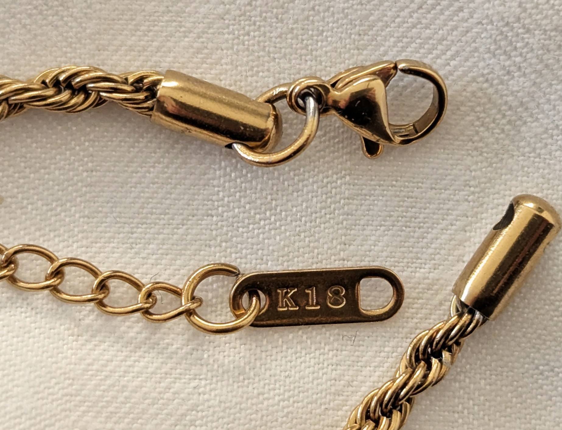 What does k18 mean on jewelry?