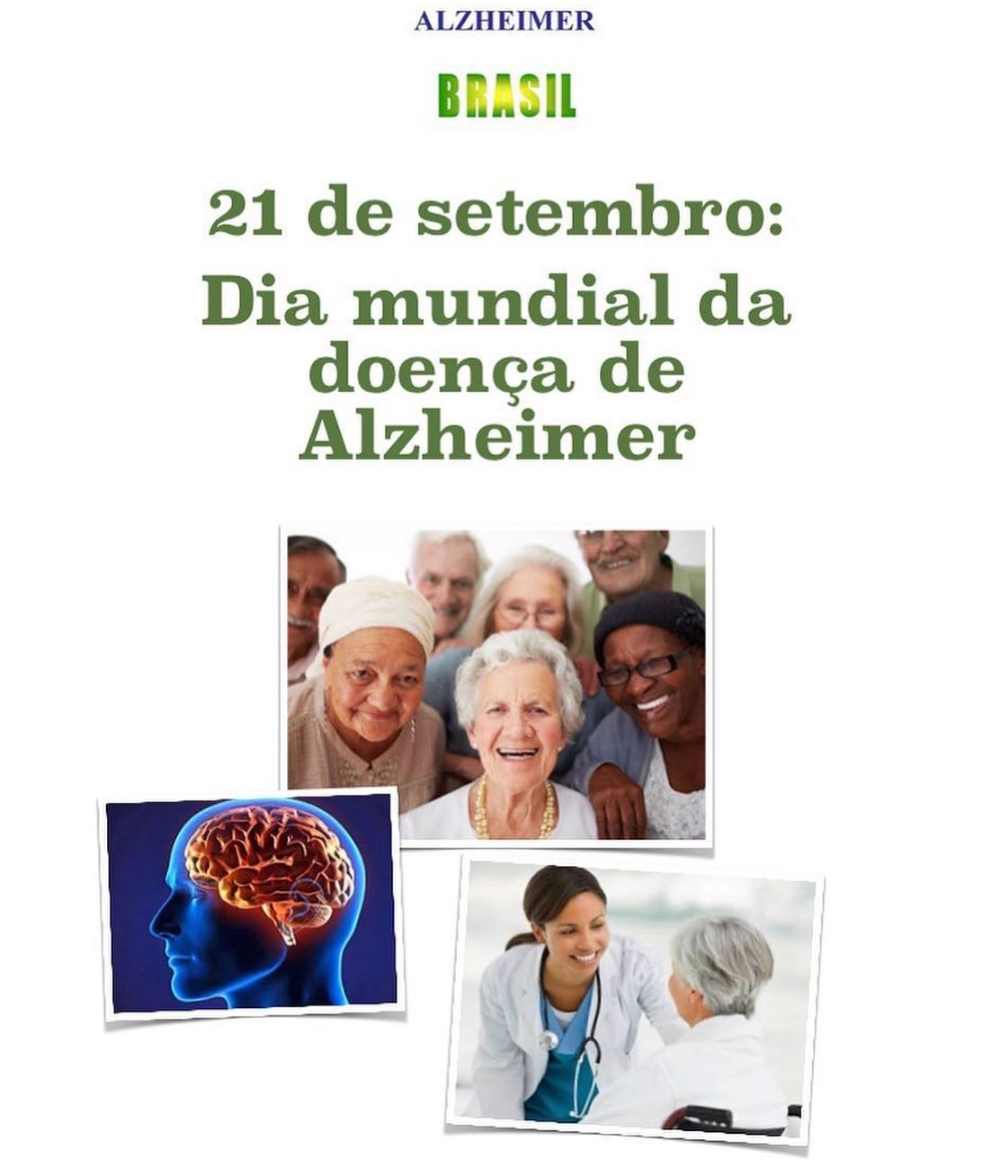 21 de setembro: dia mundial da doença... - Alzheimer Brasil