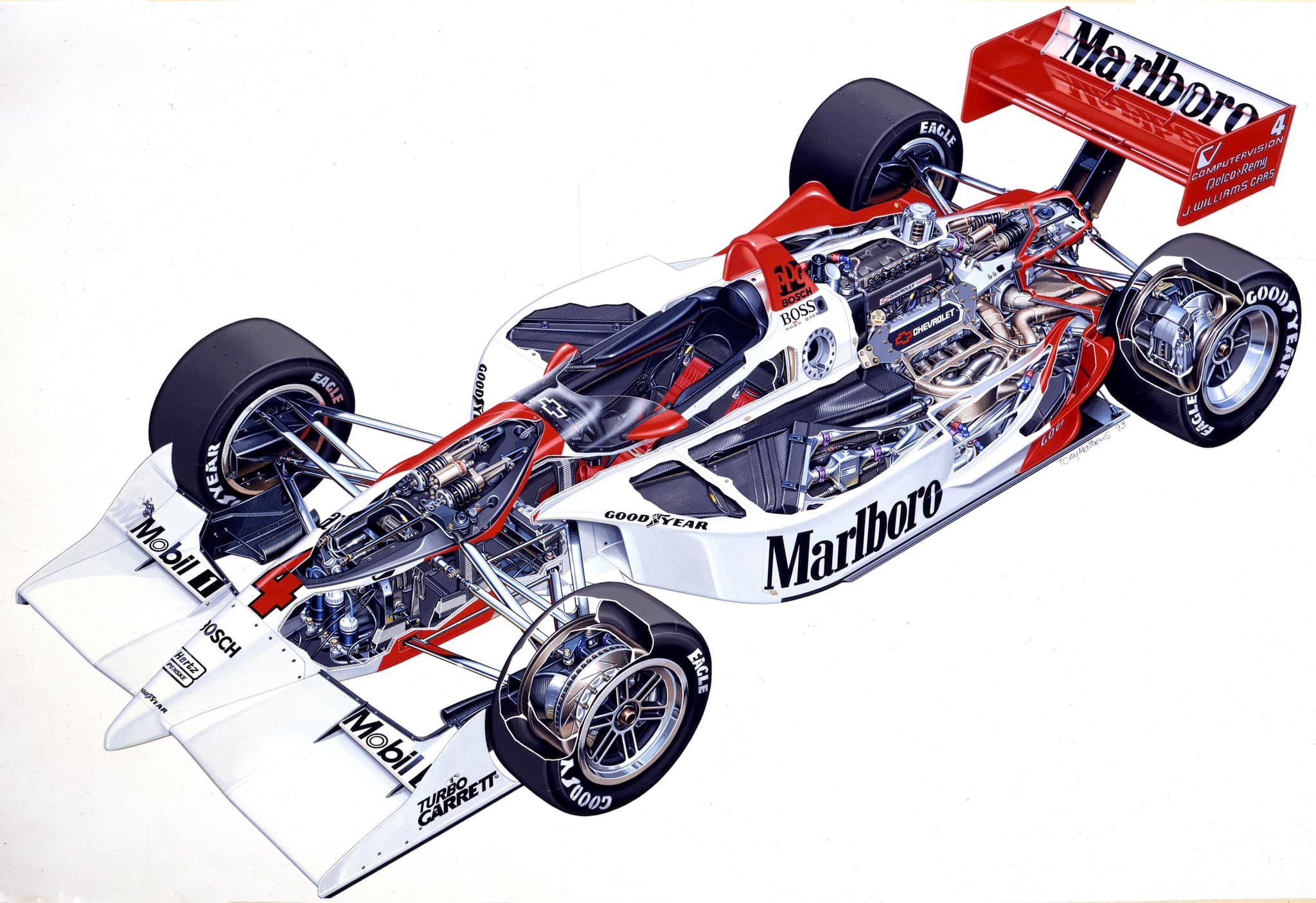 1993 Marlboro Penske Ilmor Chevrolet PC22 cutaway