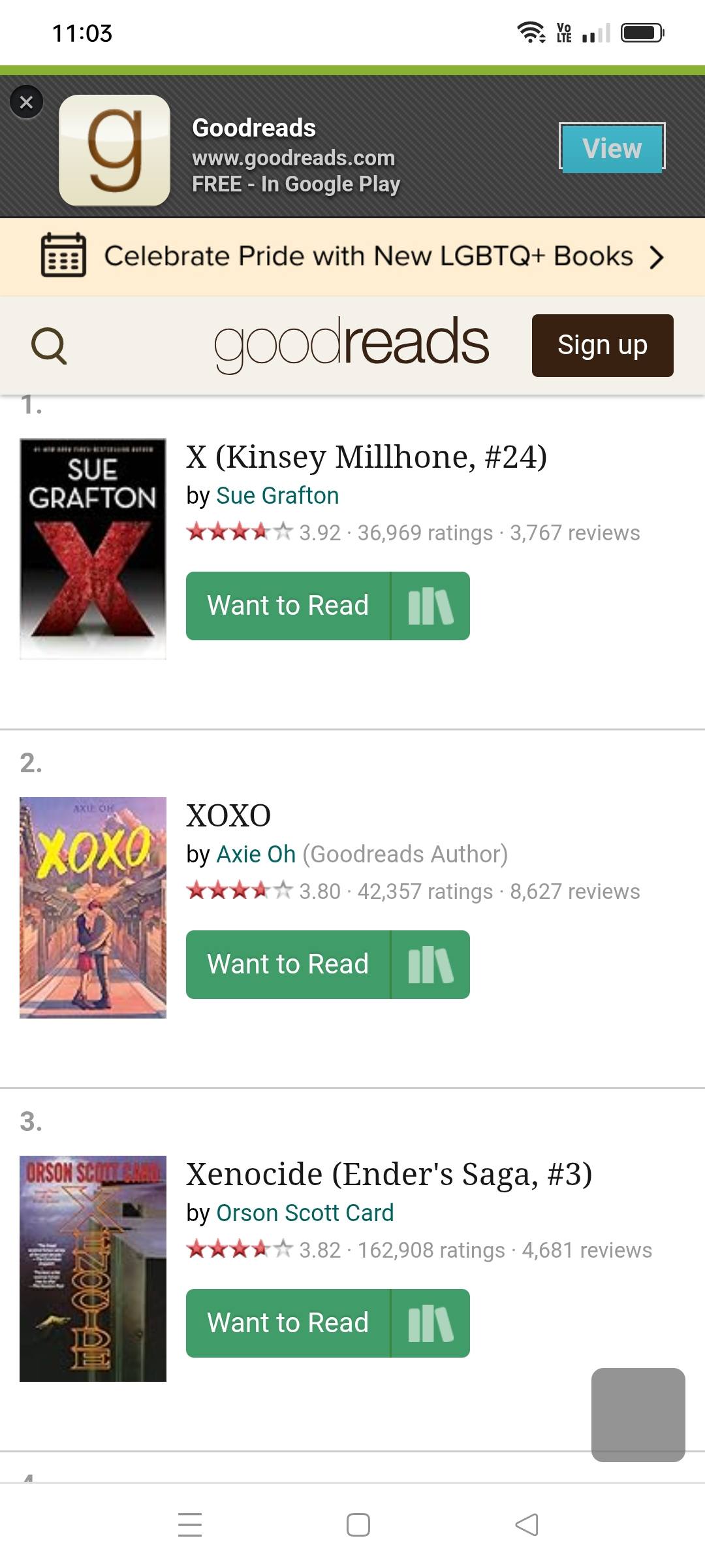 What books did you read for x and z on the alphabet reading challenge?