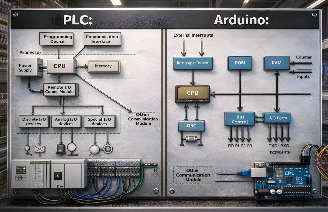 PLC PROGRAMMING | Una comparación visual entre la arquitectura de un ...