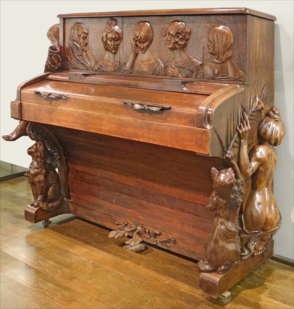Piano Art New (1900) Decoration, piano by Henri Hertz, sculpture