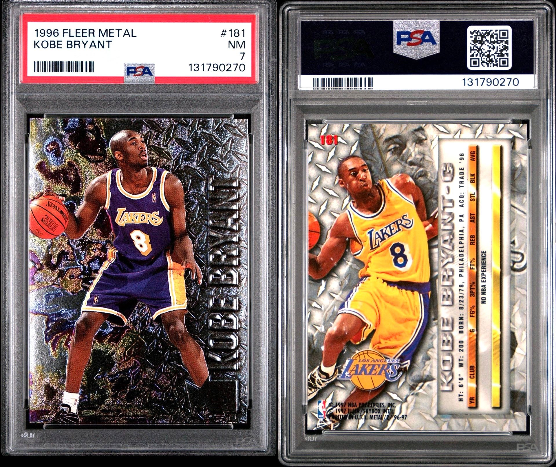 What are typical grades for Kobe Bryant and rare bird cards?