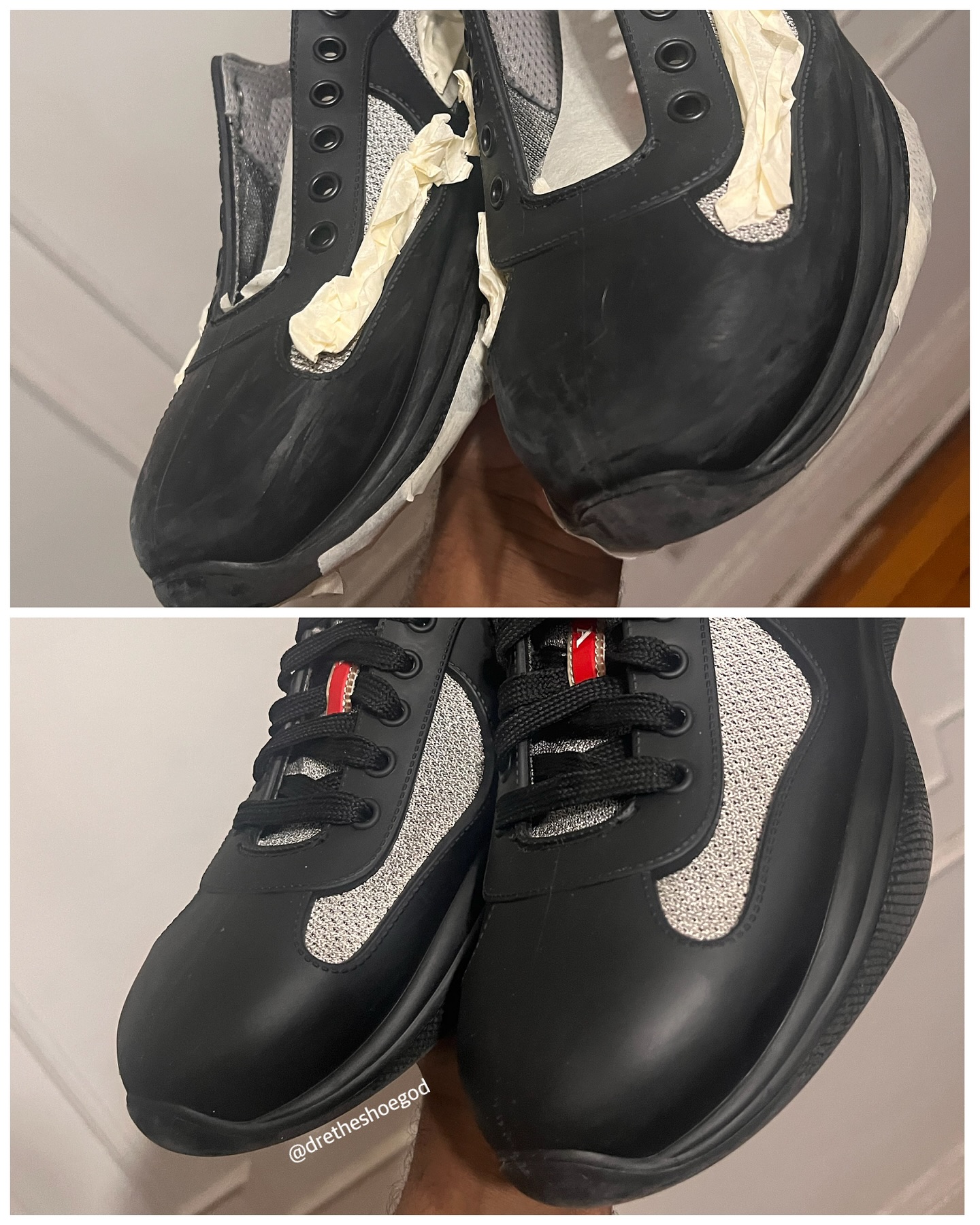My advice is stop buying these new rubber Pradas , they scuff so 