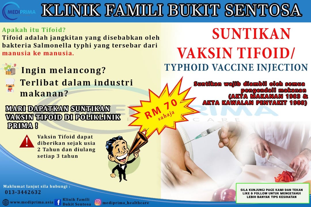 Suntikan Typhoid Di Klinik Klinik Famili Bukit Sentosa Facebook