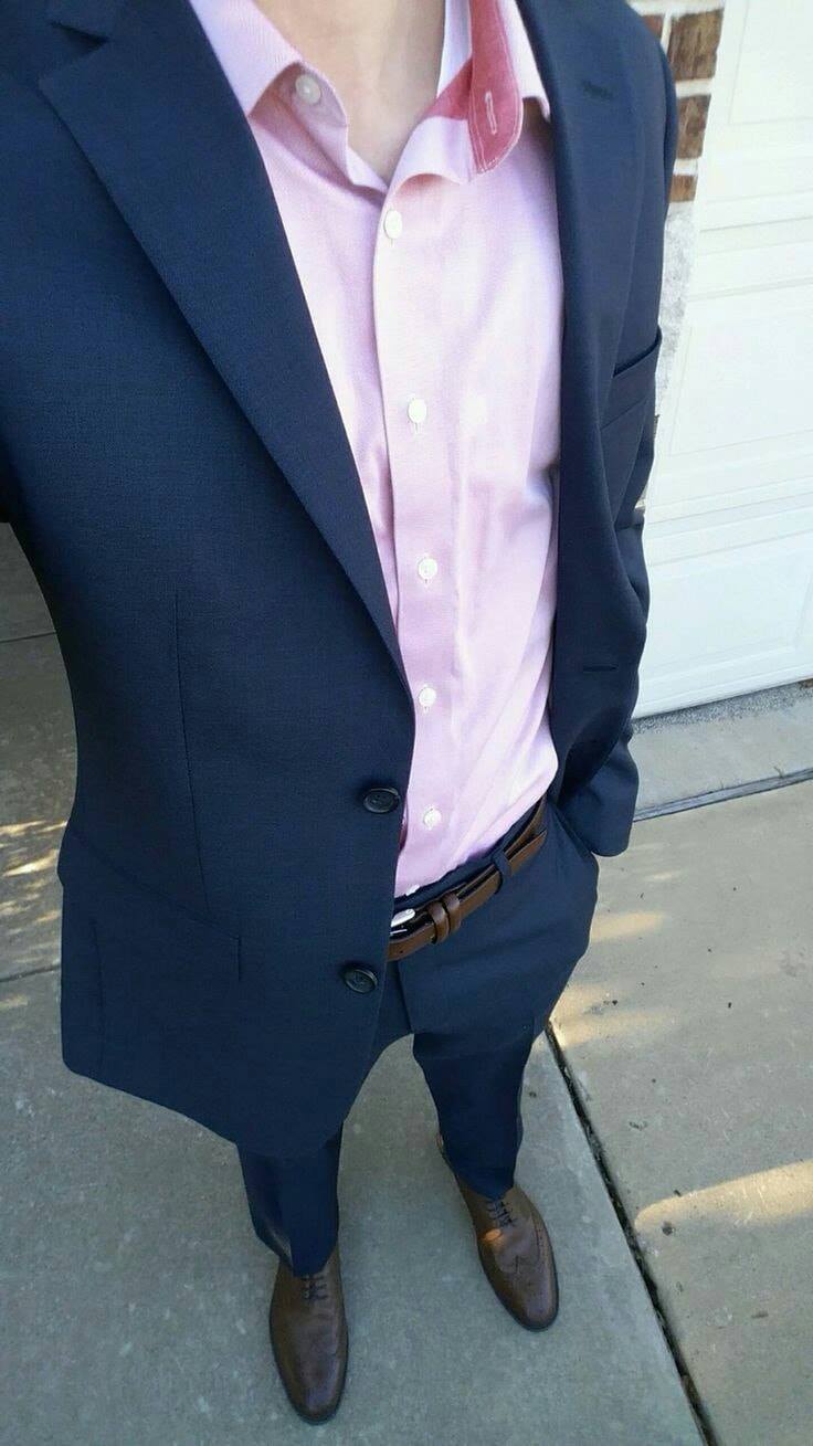 Blue Suit Pink Shirt