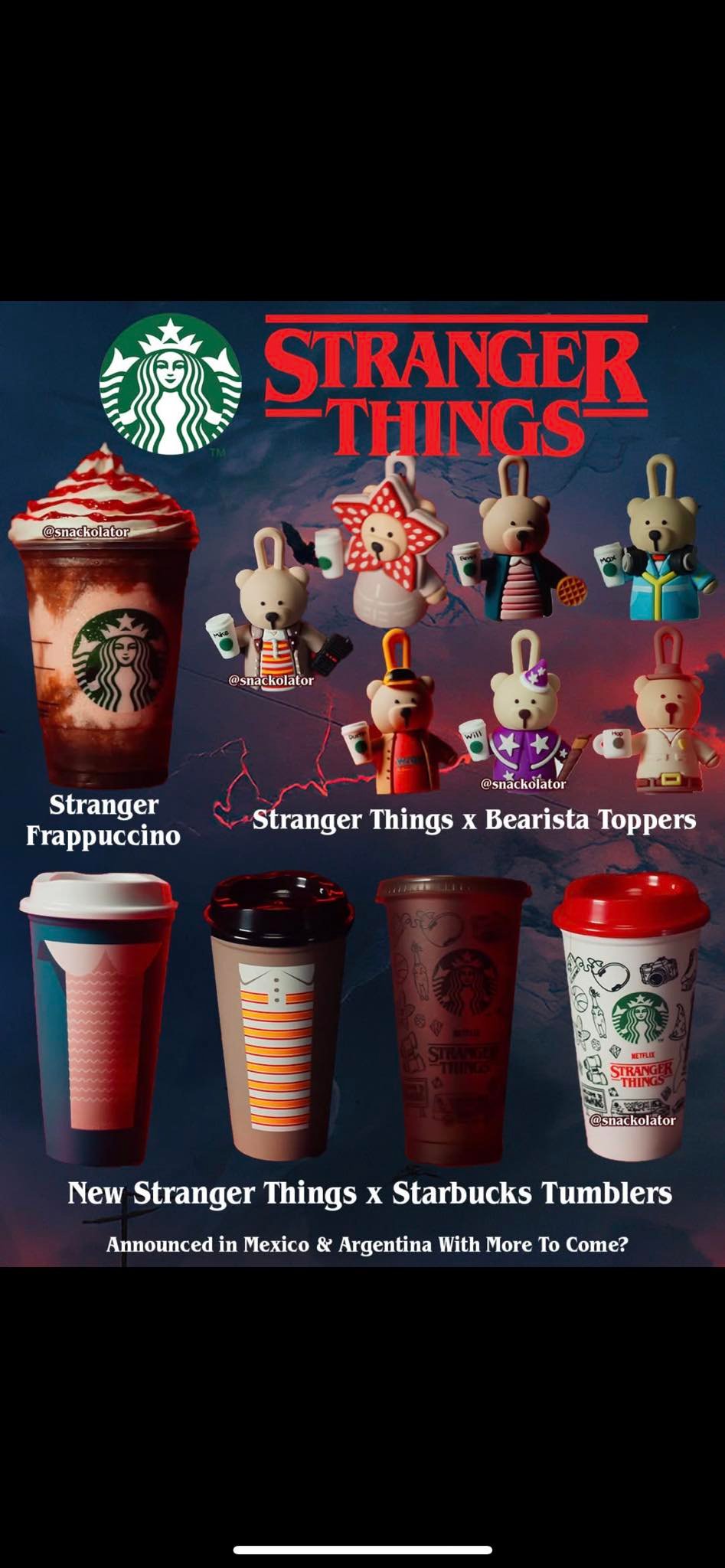 Stranger Things x Starbucks international merchandise