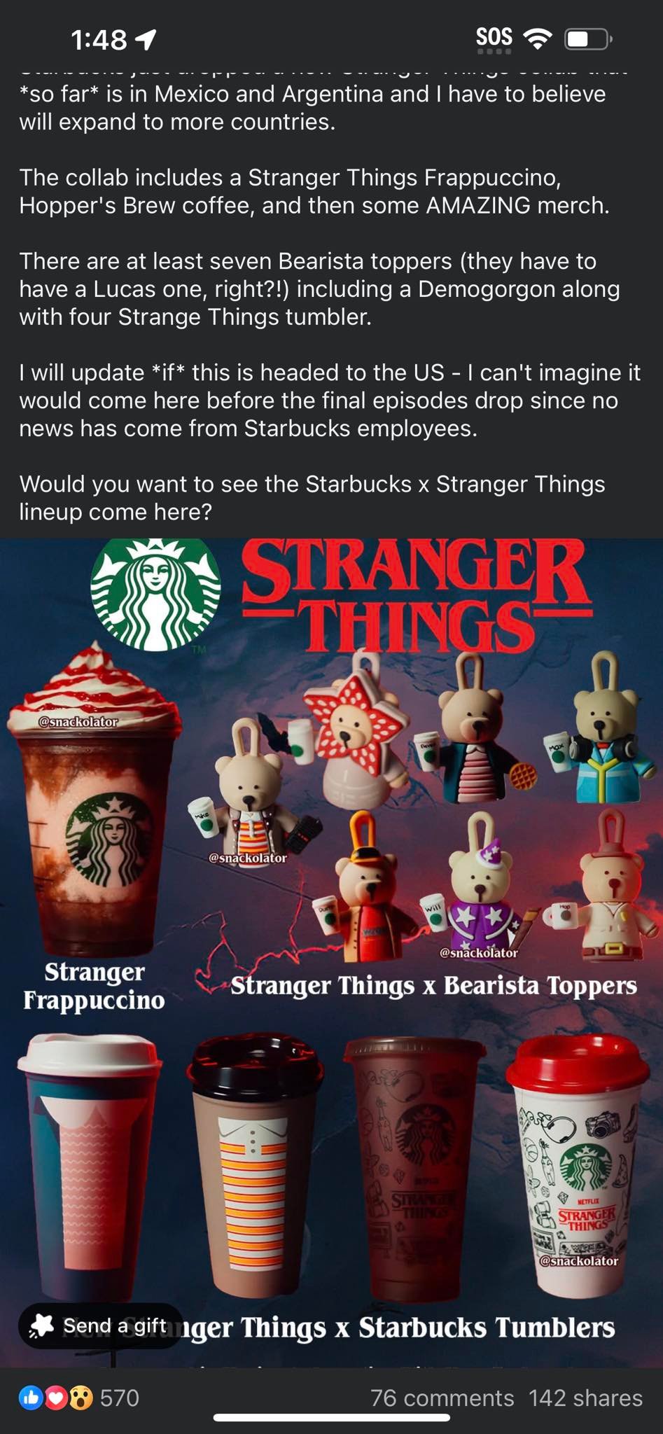 I'm so jealous of the Starbucks X Stranger Things collab