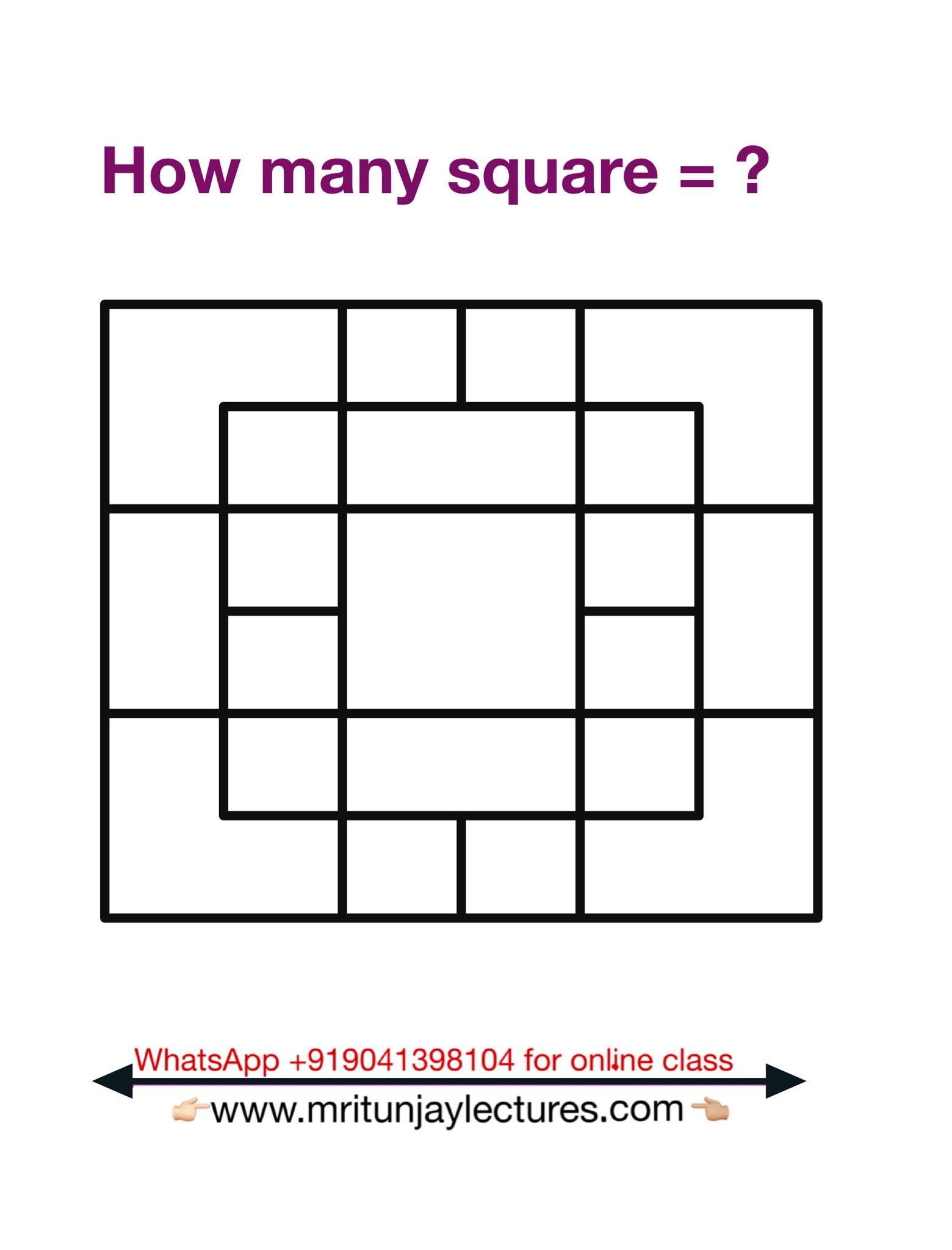 Mritunjay - How many squares #GeometryChallenge | Facebook