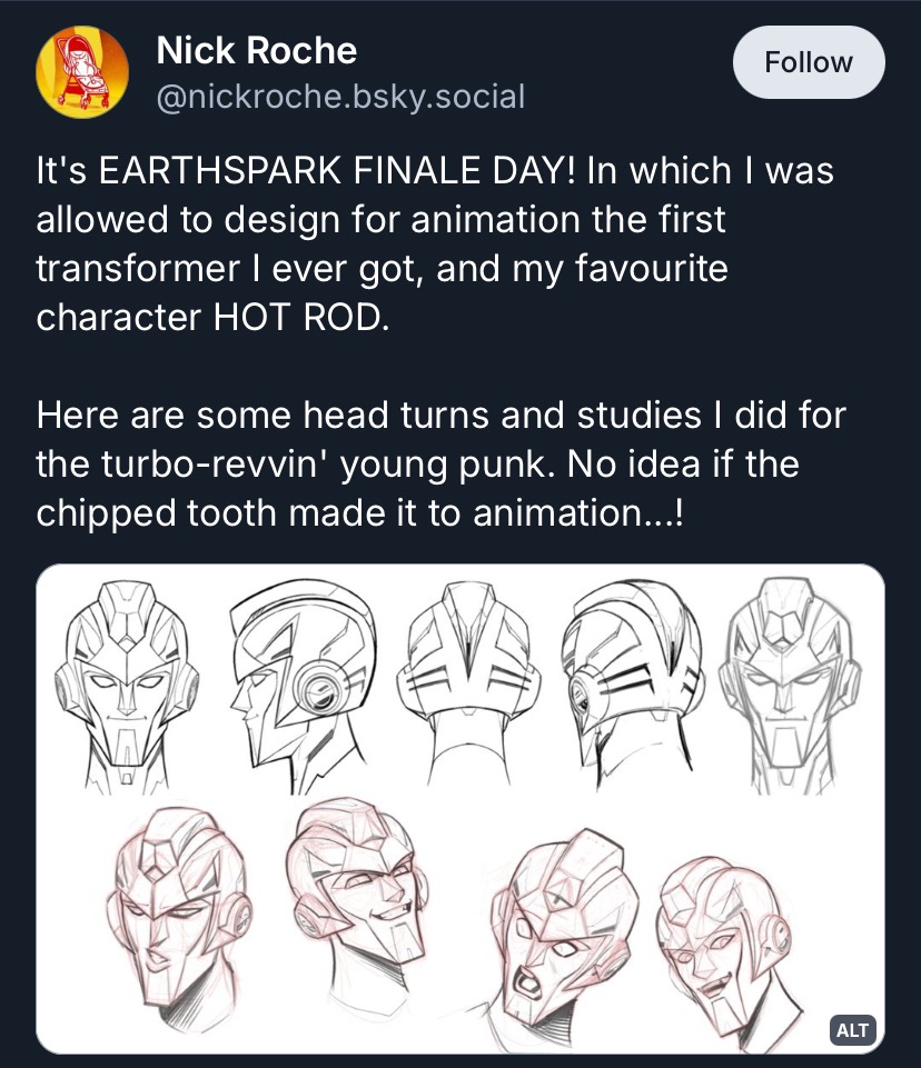 Transformers Botposting | Earthspark Hot Rod sketches from Nick Roche ...