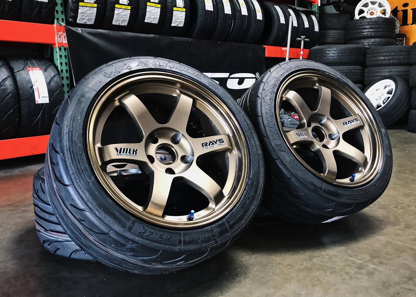 R Compound - 17x9.5 Volk TE37 wheels with 245/40/17 Nankang NS-2R
