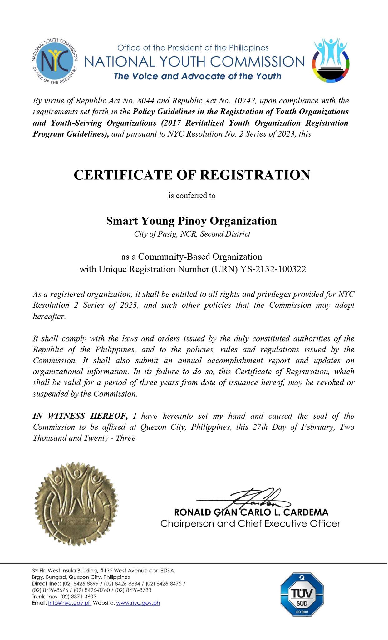 Smart Young Pinoy Organization - We are thrilled to announce a ...
