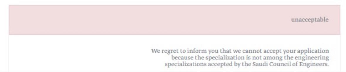 SAUDI COUNCIL OF ENGINEERS | I got this message today with rejection ...