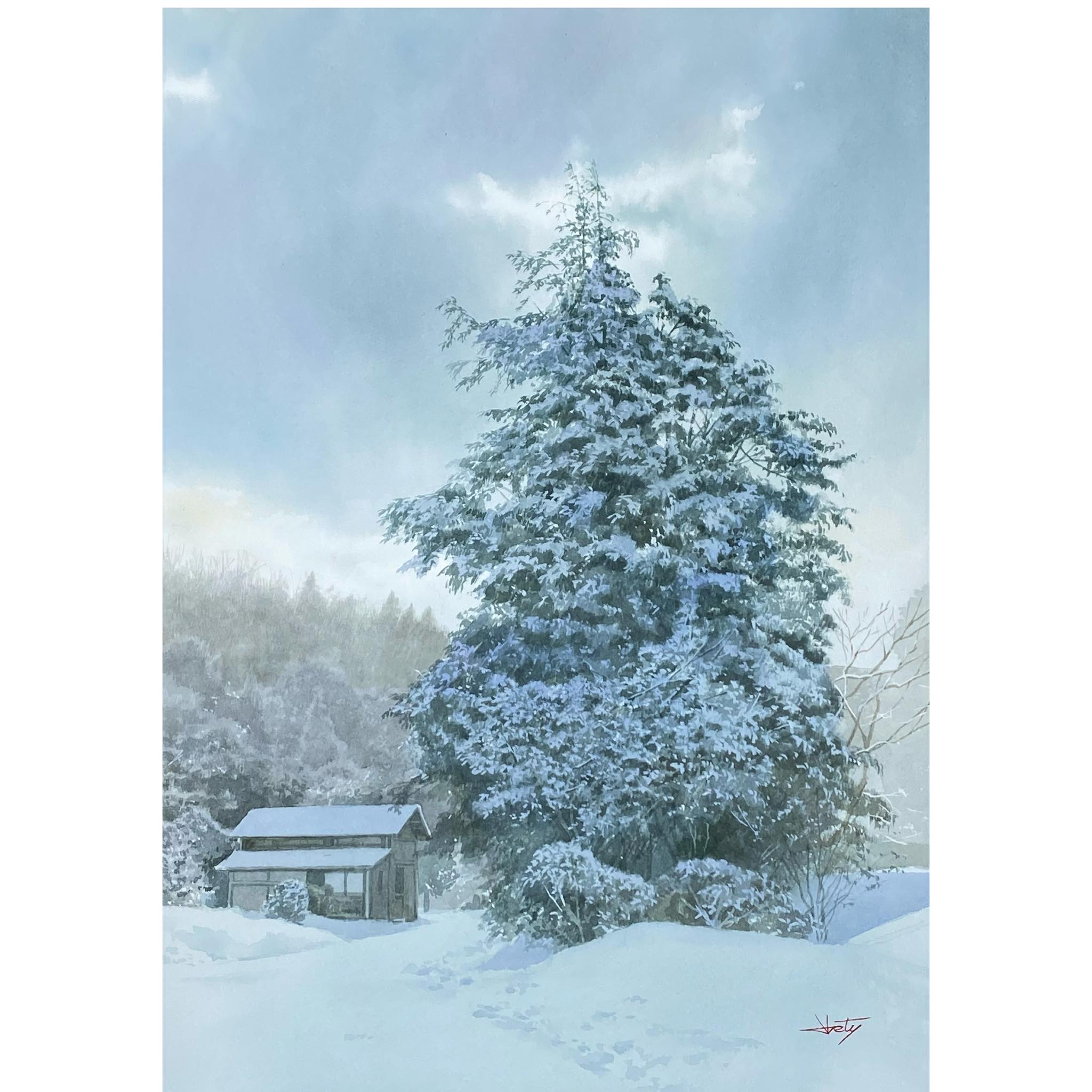 Abe Toshiyuki Watercolor, 35x50cm, 2025