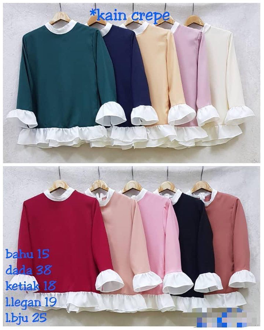 Baju - Ruffle plain blouse Rm 38 pos 8 sm /10 ss 🚥🚥🚥 #kemejamurah # ...