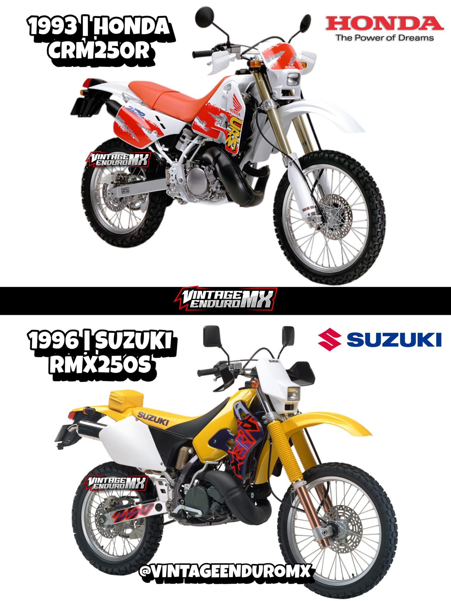 1. Honda CRM250R (1993) The Honda CRM250R was praised for its