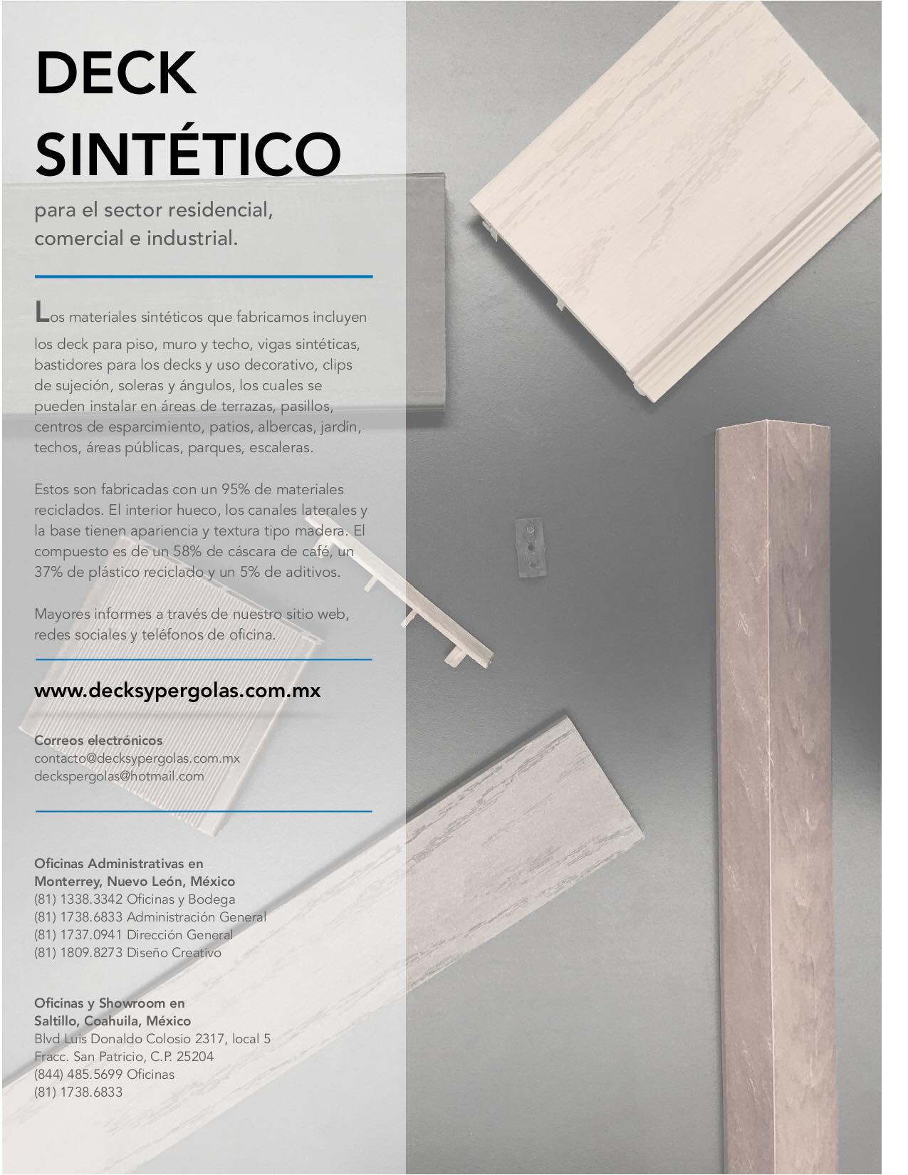 DECK SINTÉTICO para el sector... - Decks y Pérgolas Monterrey | Facebook