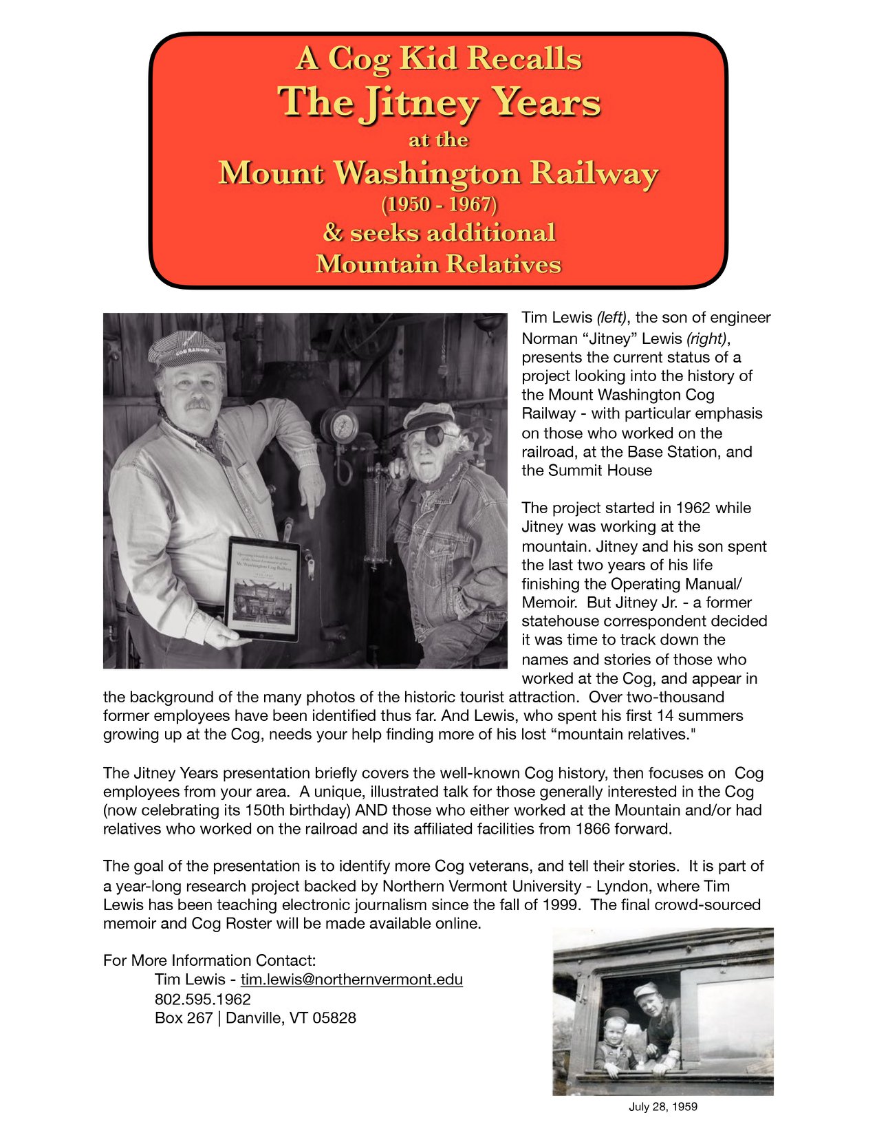 The Museum wants to say thank you to Tim Lewis and all those that ...