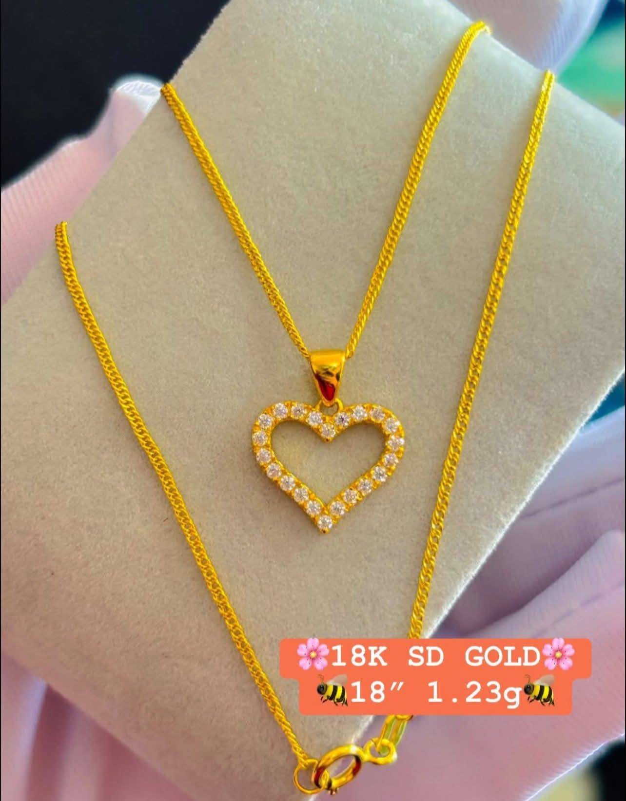 Open for Layaway ??K18 YG Puff Heart Pendant Necklace Pendant 