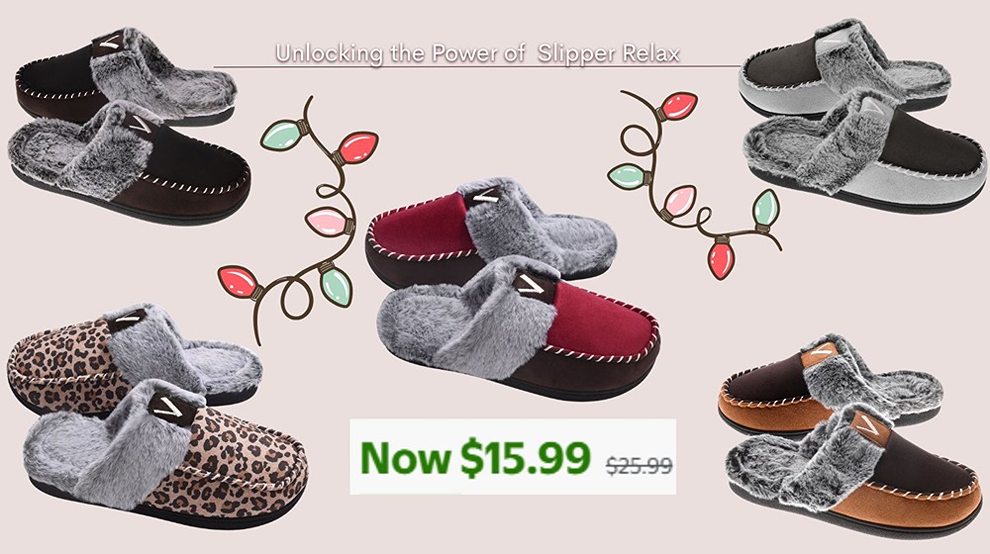 Dearfoams Women's Paris Scuff Slippers - Memory Foam, Chenille Upper, Machine Washable
