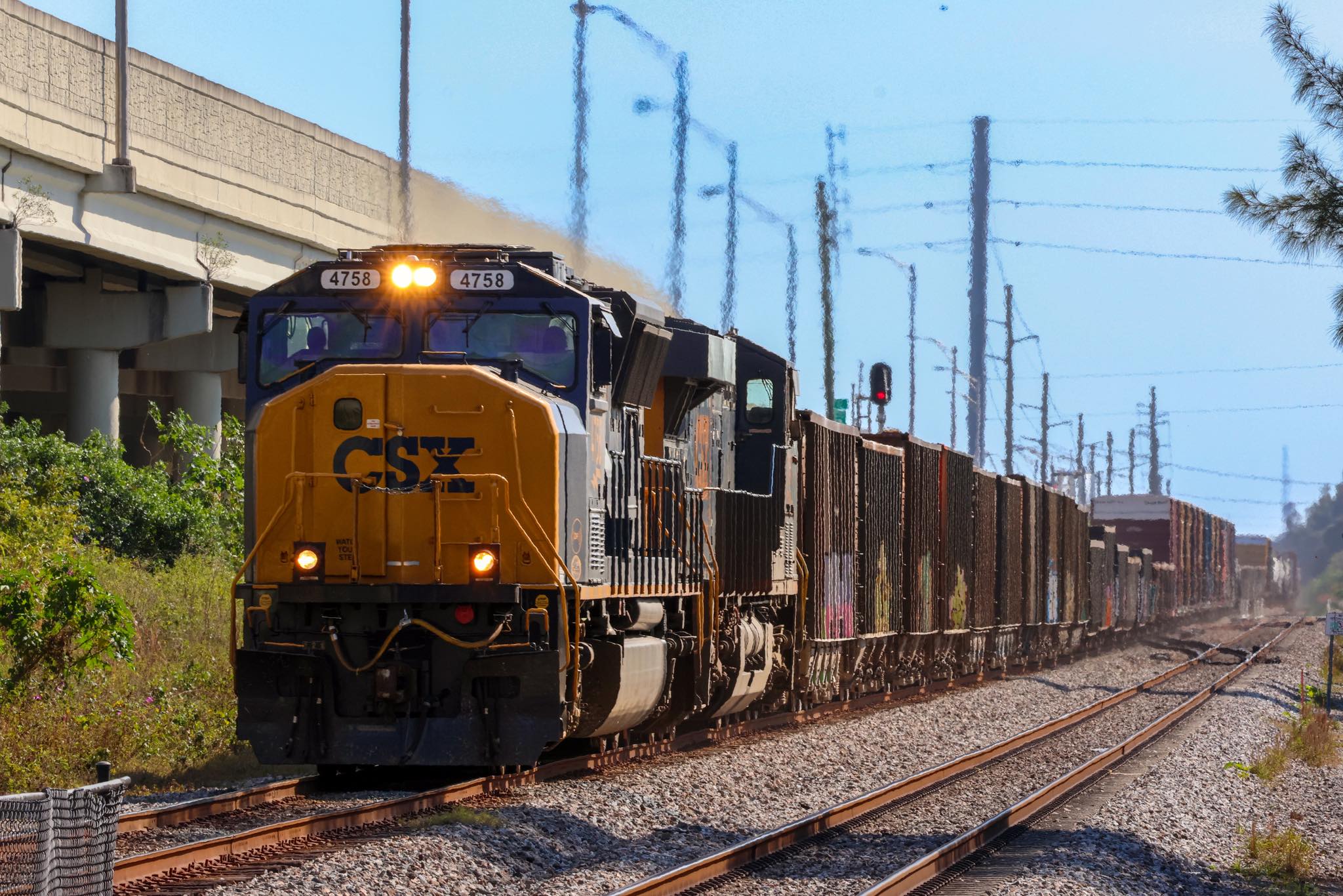 csx train passing through lake worth, FL station