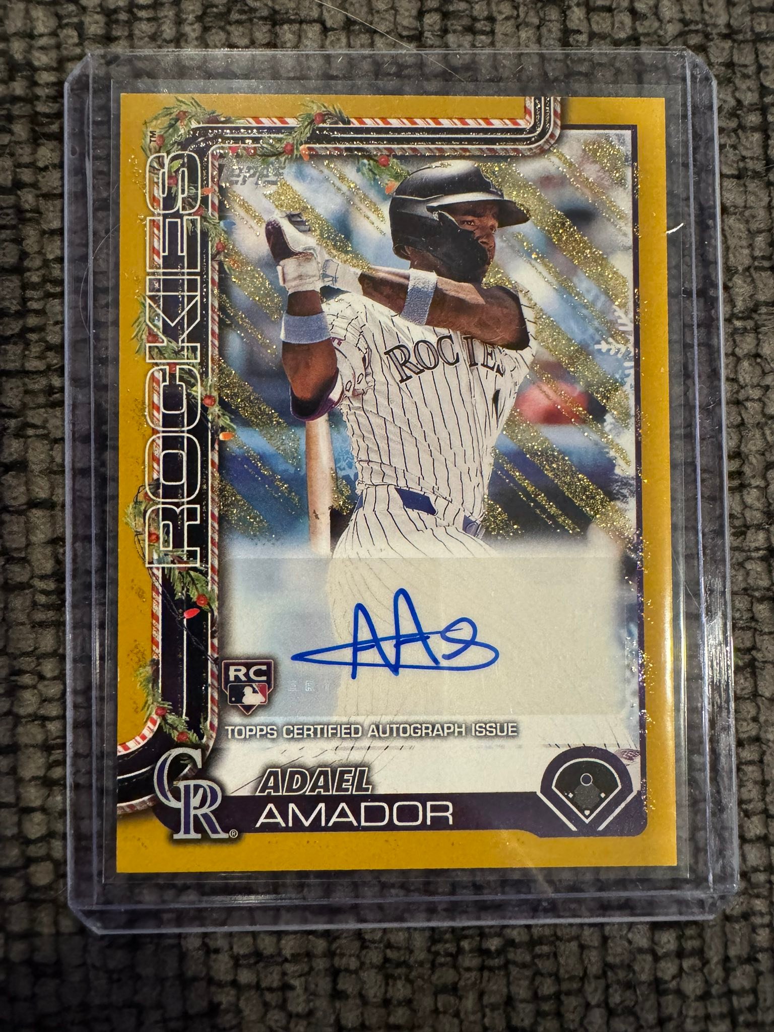 Pulled gold Adal Amador autograph card from Topps