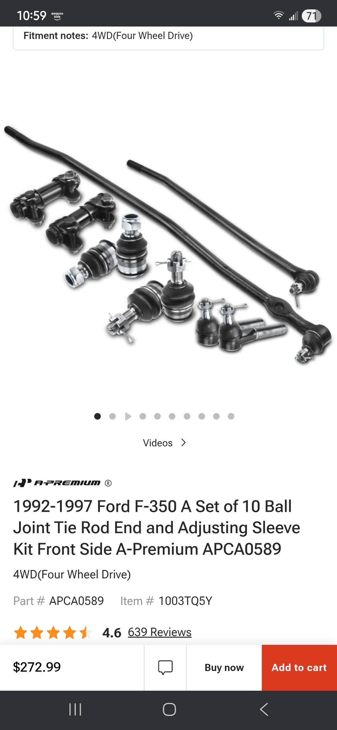 ECCPP 8pc Front Suspension Kit For Ford F-250/F-350 – Upper/Lower Ball Joints & Outer Tie Rod Ends (K8607T)