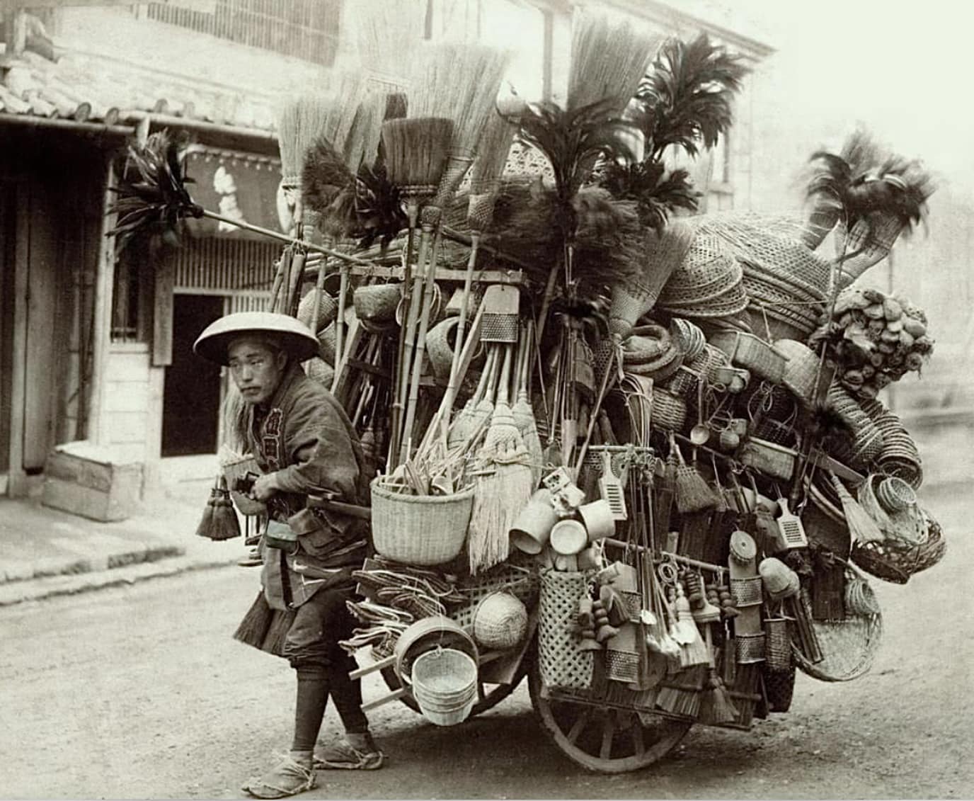Fruit store. Photo by E.G. Stillman. Japan, around 1890