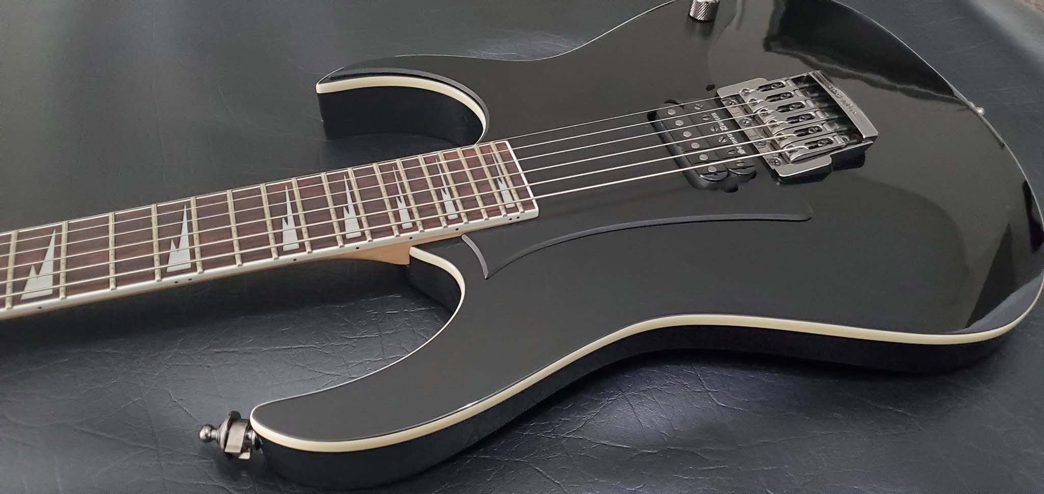 Ibanez RGDIX7MPB project completed with Seymour Duncan Black
