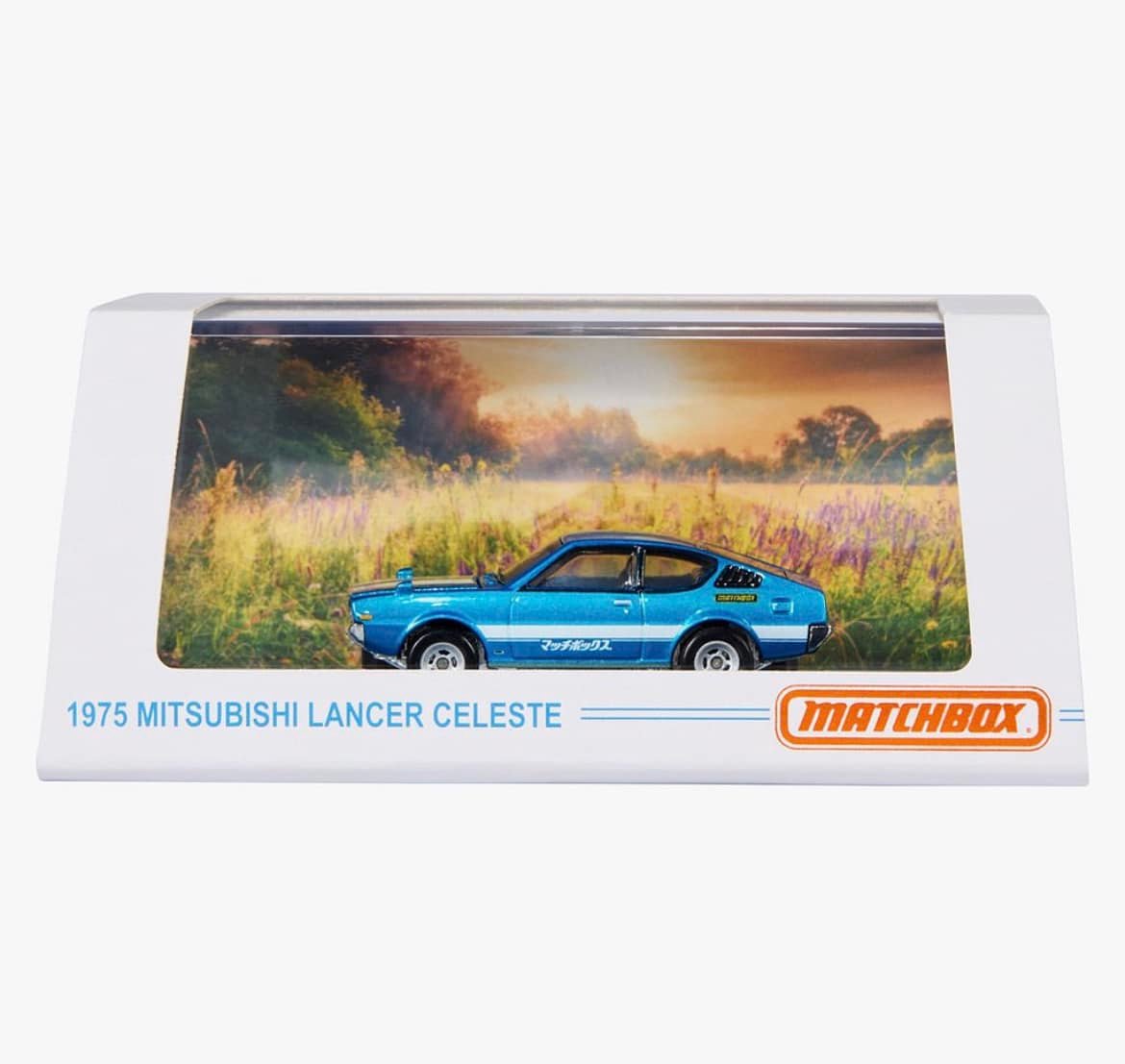 Matchbox '75 Mitsubishi Lancer Celeste diecast car