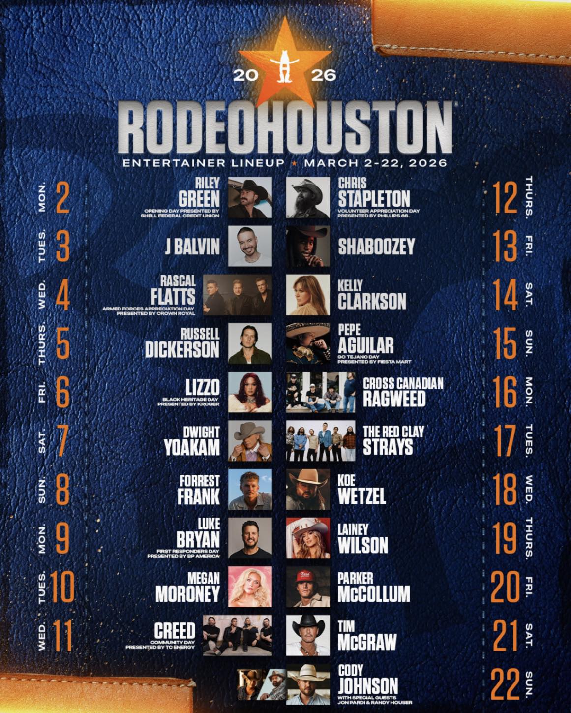 Angie Chavez - The lineup is in! 2026 Houston Rodeo | Facebook