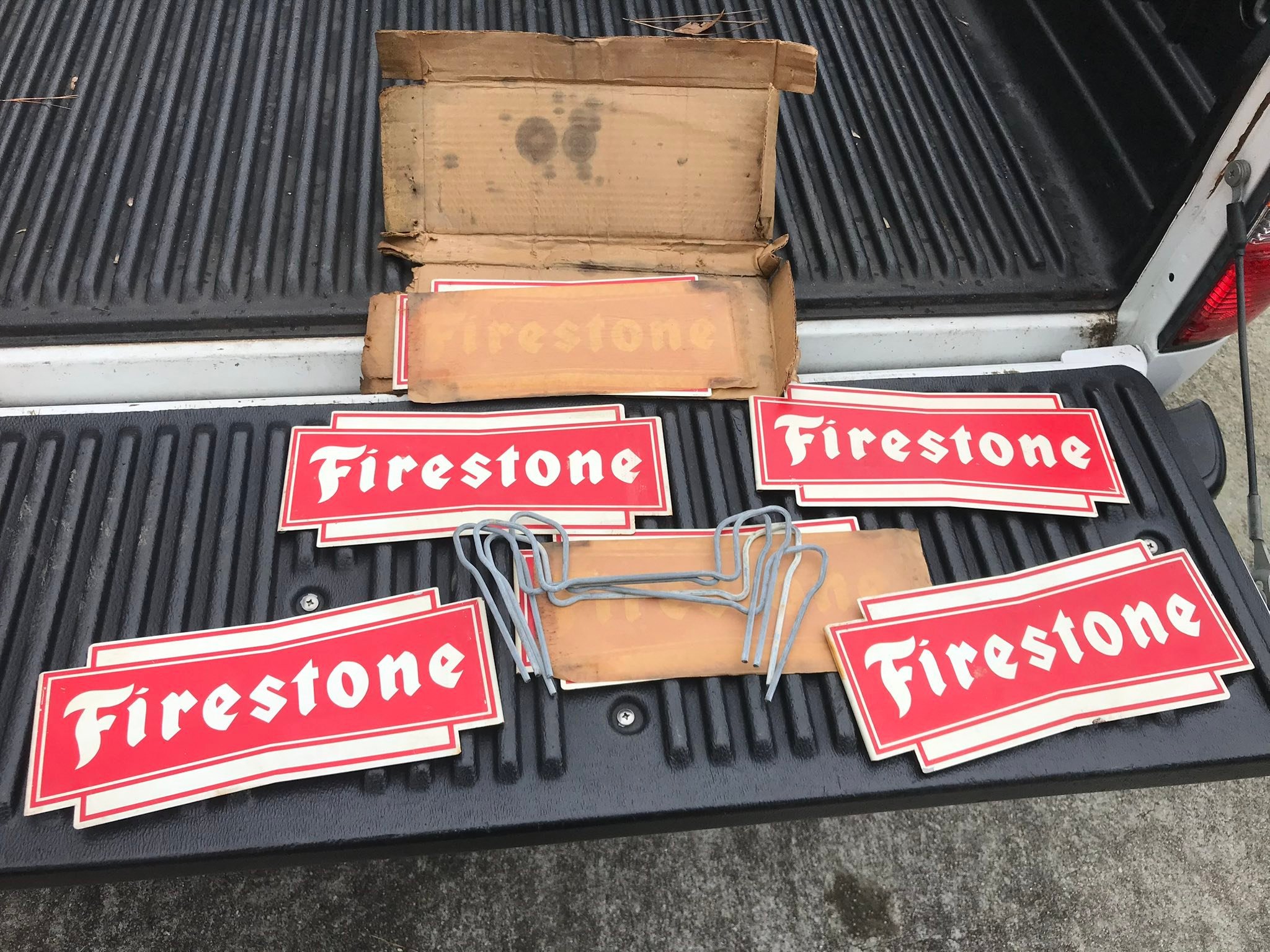 Vintage Firestone tire display stands for sale